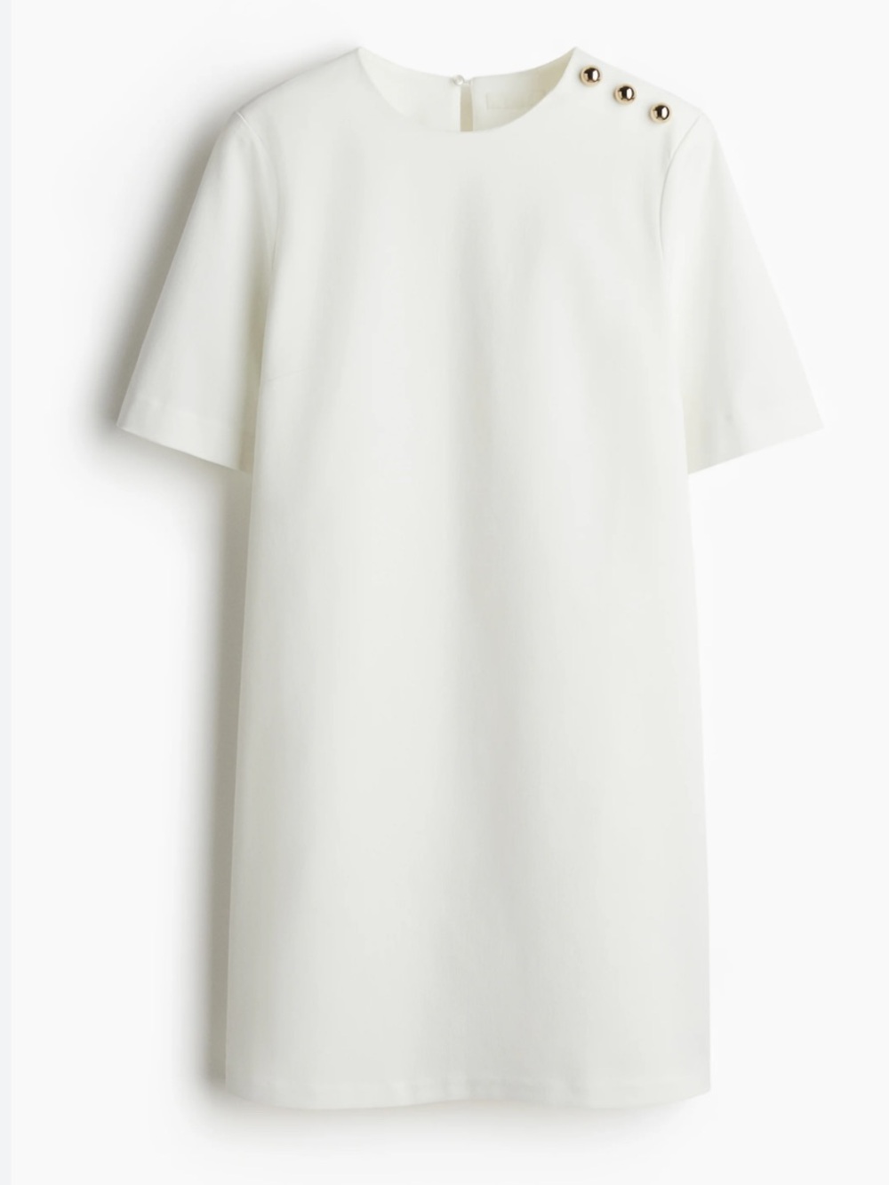 H&M A-Line Short Sleeve Dress White